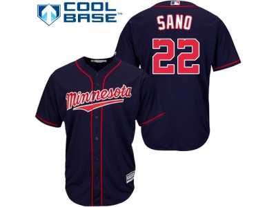 Youth Minnesota Twins #22 Miguel Sano Navy blue Cool Base Stitched MLB Jersey