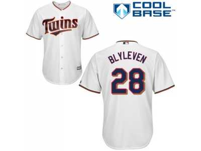 Youth Minnesota Twins #28 Bert Blyleven White Cool Base Stitched MLB Jersey