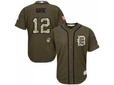 Detroit Tigers #12 Anthony Gose Green Salute to Service Stitched MLB Jersey