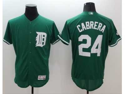 Detroit Tigers #24 Miguel Cabrera Green Celtic Flexbase Authentic Collection Stitched Baseball Jersey
