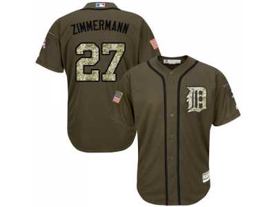 Detroit Tigers #27 Jordan Zimmermann Green Salute to Service Stitched Baseball Jersey