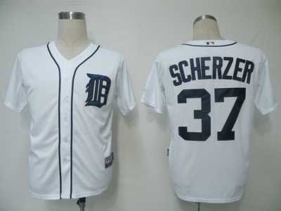 MLB Detroit Tigers #37 Scherzer White