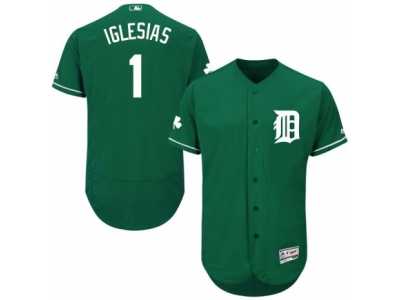 Men's Majestic Detroit Tigers #1 Jose Iglesias Green Celtic Flexbase Authentic Collection MLB Jersey
