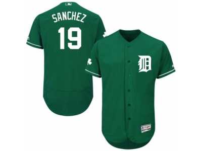 Men's Majestic Detroit Tigers #19 Anibal Sanchez Green Celtic Flexbase Authentic Collection MLB Jersey