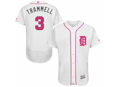 Men's Majestic Detroit Tigers #3 Alan Trammell Authentic White 2016 Mother's Day Fashion Flex Base MLB Jersey