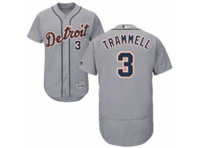 Men's Majestic Detroit Tigers #3 Alan Trammell Grey Flexbase Authentic Collection MLB Jersey