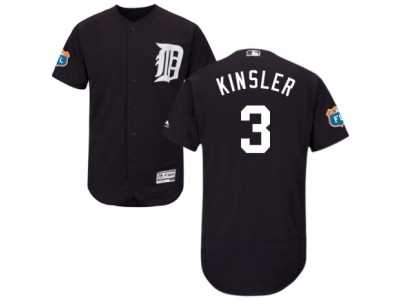 Men's Majestic Detroit Tigers #3 Ian Kinsler Navy Blue Flexbase Authentic Collection MLB Jersey