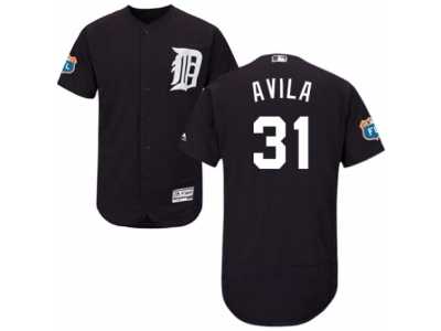 Men's Majestic Detroit Tigers #31 Alex Avila Navy Blue Flexbase Authentic Collection MLB Jersey