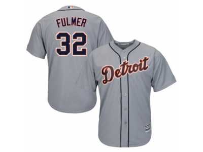 Men's Majestic Detroit Tigers #32 Michael Fulmer Replica Grey Road Cool Base MLB Jersey