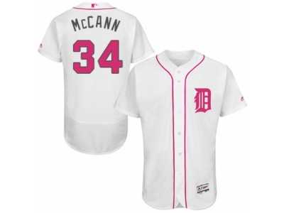 Men's Majestic Detroit Tigers #34 James McCann Authentic White 2016 Mother's Day Fashion Flex Base MLB Jersey