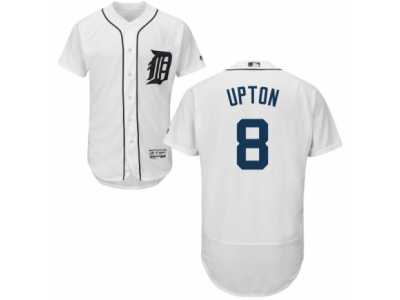 Men's Majestic Detroit Tigers #8 Justin Upton White Flexbase Authentic Collection MLB Jersey