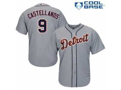 Men's Majestic Detroit Tigers #9 Nick Castellanos Authentic Grey Road Cool Base MLB Jersey