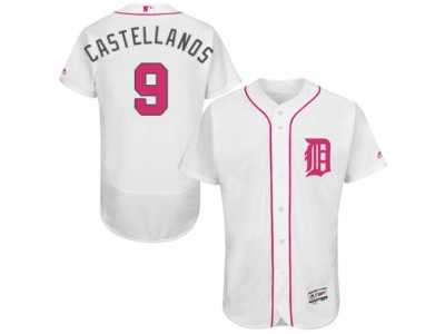 Men's Majestic Detroit Tigers #9 Nick Castellanos Authentic White 2016 Mother's Day Fashion Flex Base MLB Jersey