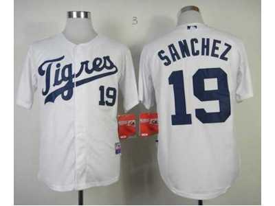 mlb jerseys detroit tigers #19 sanchez white[2013 new]