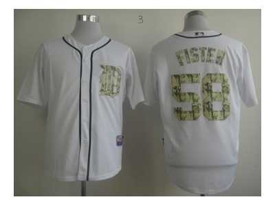 mlb jerseys detroit tigers #58 fister white[number camo]