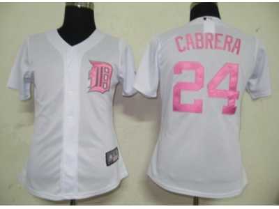 MLB Women Jerseys Detroit Tigers #24 Cabrera White
