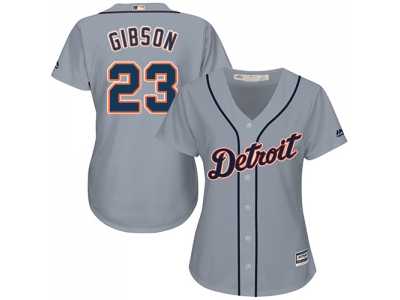 Women's Detroit Tigers #23 Kirk Gibson Grey Road Stitched MLB Jersey
