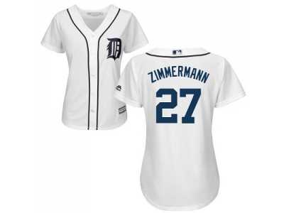 Women's Detroit Tigers #27 Jordan Zimmermann White Home Stitched MLB Jersey