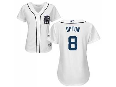 Women's Detroit Tigers #8 Justin Upton White Home Stitched MLB Jersey