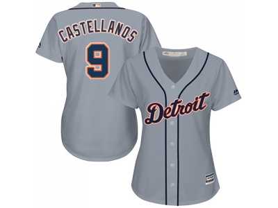 Women's Detroit Tigers #9 Nick Castellanos Grey Road Stitched MLB Jersey