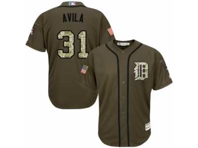 Youth Majestic Detroit Tigers #31 Alex Avila Authentic Green Salute to Service MLB Jersey