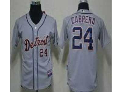 mlb Youth Detroit Tigers #24 Miguel Cabrera Grey Jerseys