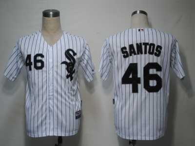 MLB Chicago White Sox 46 Santos White[black strip]Cool Base