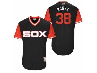 Men's 2017 Little League World Series White Sox Omar Narvaez #38 Narvy Black Jersey