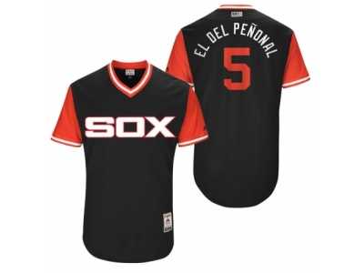 Men's 2017 Little League World Series White Sox Yolmer Sanchez #5 El Del Penonal Black Jersey
