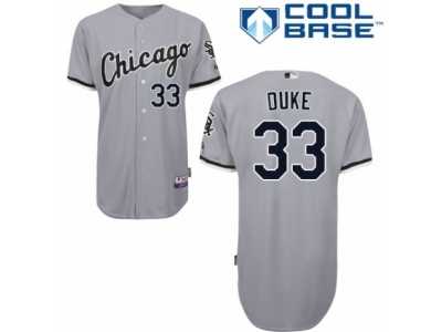 Men's Majestic Chicago White Sox #33 Zach Duke Authentic Grey Road Cool Base MLB Jersey