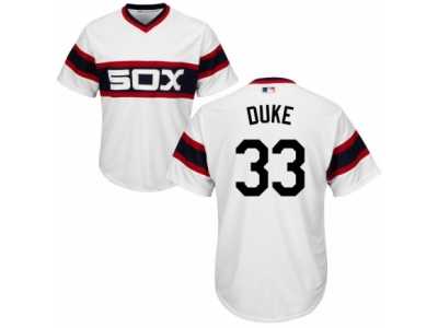 Men's Majestic Chicago White Sox #33 Zach Duke Authentic White 2013 Alternate Home Cool Base MLB Jersey