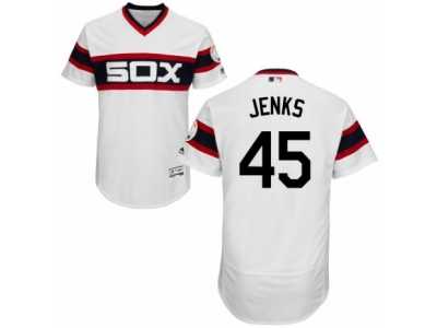 Men's Majestic Chicago White Sox #45 Bobby Jenks White Flexbase Authentic Collection MLB Jersey