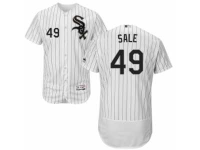 Men's Majestic Chicago White Sox #49 Chris Sale White Black Flexbase Authentic Collection MLB Jersey