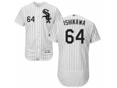 Men's Majestic Chicago White Sox #64 Travis Ishikawa White Black Flexbase Authentic Collection MLB Jersey
