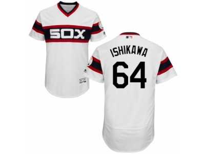 Men's Majestic Chicago White Sox #64 Travis Ishikawa White Flexbase Authentic Collection MLB Jersey