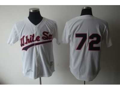 mlb Chicago White Sox #72 Carlton Fisk 1990 Throwback White Jerseys