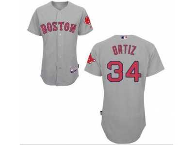 mlb jerseys boston red sox #34 ortiz grey[2014 new]