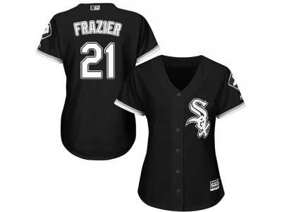 Women's Chicago White Sox #21 Todd Frazier Black Alternate Stitched MLB Jersey