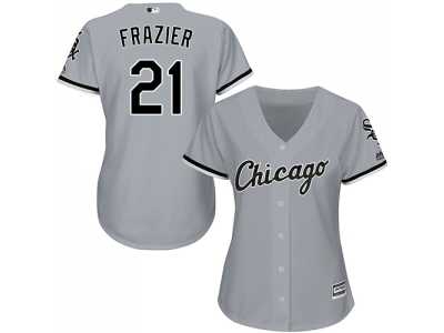 Women's Chicago White Sox #21 Todd Frazier Grey Road Stitched MLB Jersey