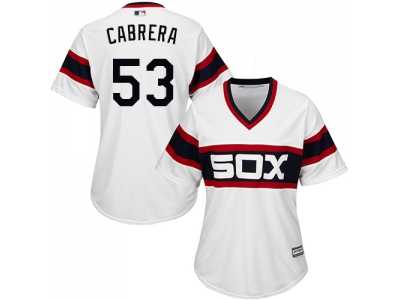 Women's Chicago White Sox #53 Melky Cabrera White Alternate Home Stitched MLB Jersey