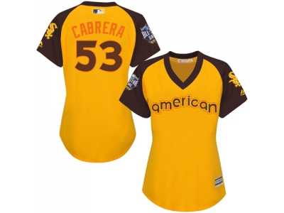 Women's Majestic Chicago White Sox #53 Melky Cabrera Authentic Yellow 2016 All-Star American League BP Cool Base MLB Jersey
