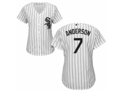 Women's Majestic Chicago White Sox #7 Tim Anderson Replica White Home Cool Base MLB Jersey
