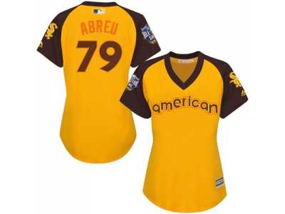Women's Majestic Chicago White Sox #79 Jose Abreu Authentic Yellow 2016 All-Star American League BP Cool Base MLB Jersey