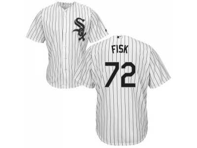 Youth Chicago White Sox #72 Carlton Fisk White(Black Strip) Home Cool Base Stitched MLB Jersey