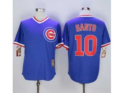Chicago Cubs #10 Ron Santo Blue Cooperstown Stitched MLB Jersey