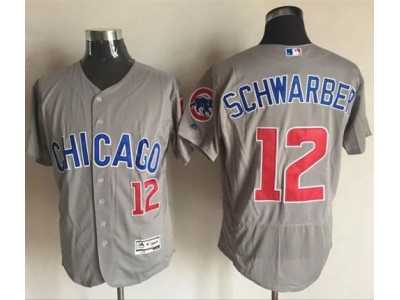Chicago Cubs #12 Kyle Schwarber Grey Flexbase Authentic Collection Road Stitched Baseball Jersey
