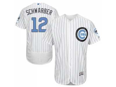 Chicago Cubs #12 Kyle Schwarber White(Blue Strip) Flexbase Authentic Collection 2016 Father's Day Stitched Baseball Jersey