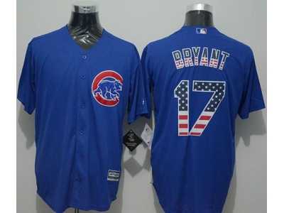 Chicago Cubs #17 Kris Bryant Blue USA Flag Fashion Stitched MLB Jersey