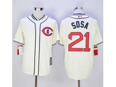Chicago Cubs #21 Sammy Sosa Cream 1929 Turn Back The Clock Stitched MLB Jersey