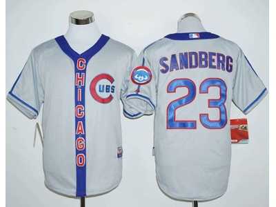 Chicago Cubs #23 Ryne Sandberg Grey Cooperstown Stitched Baseball Jersey